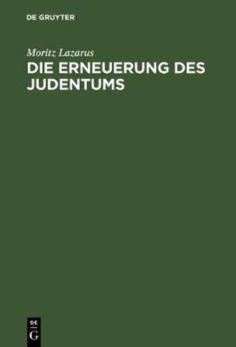 Cover image for Die Erneuerung des Judentums