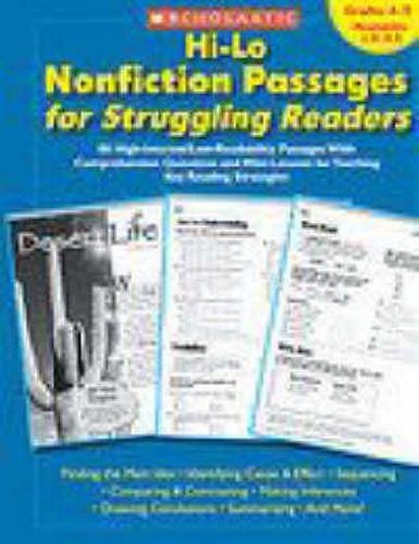 Cover image for Hi-Lo Nonfiction Passages for Struggling Readers: Grades 4-5: 80 High-Interest/Low-Readability Passages with Comprehension Questions and Mini-Lessons for Teaching Key Reading Strategies