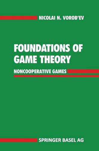 Cover image for Foundations of Game Theory: Noncooperative Games