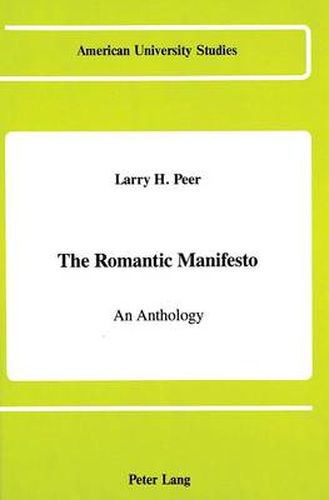 Cover image for The Romantic Manifesto: An Anthology