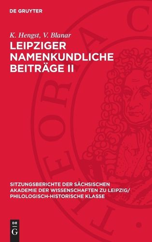Cover image for Leipziger Namenkundliche Beitraege II
