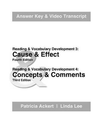 Cover image for Cause & Effect/Concepts & Comments: Answer Key and Video Transcripts