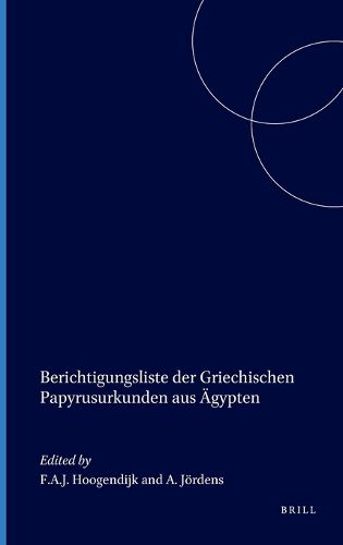 Cover image for Berichtigungsliste der Griechischen Papyrusurkunden aus AEgypten