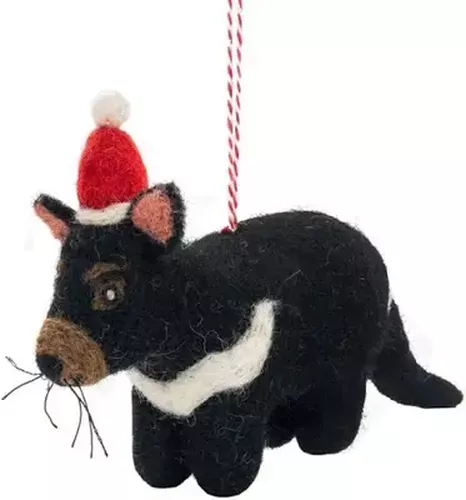 Cover image for Tassie Devil Dave Felt Christmas Decoration