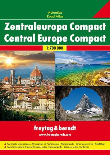 Cover image for Central Europe Compact (A, B, Bih, Ch, Cz, D, F-Ost, H, HR, I-Nord, L, Nl, Pl, Sk, Slo) Road Atlas 1:700 000