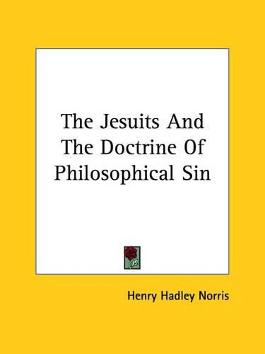 Cover image for The Jesuits and the Doctrine of Philosophical Sin