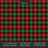 Cover image for Christmas Plaid Scrapbook Paper Pad 8x8 Scrapbooking Kit for Cardmaking Gifts, DIY Crafts, Printmaking, Papercrafts, Holiday Decorative Pattern Pages