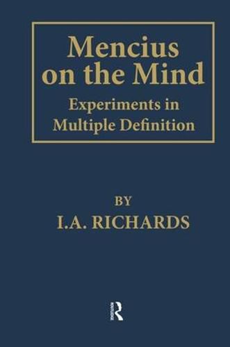 Cover image for Mencius on the Mind: Experiments in Multiple Definition