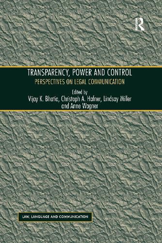 Cover image for Transparency, Power, and Control: Perspectives on Legal Communication