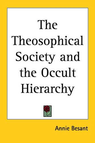 Cover image for The Theosophical Society and the Occult Hierarchy