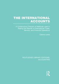 Cover image for The International Accounts (RLE Accounting): A Constructive Criticism of Methods Used in Stating the Results of International Trade, Service, and Financial Operations