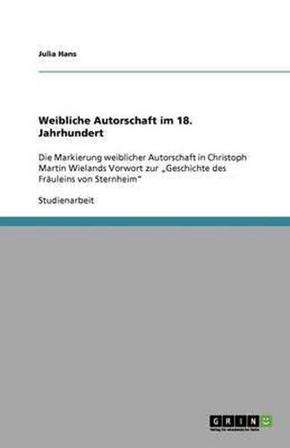 Cover image for Weibliche Autorschaft im 18. Jahrhundert