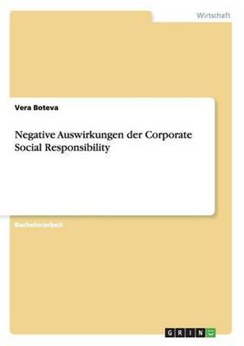 Cover image for Negative Auswirkungen Der Corporate Social Responsibility