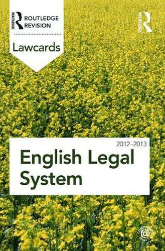 Cover image for English Legal System Lawcards 2012-2013