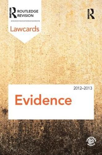 Cover image for Evidence Lawcards 2012-2013