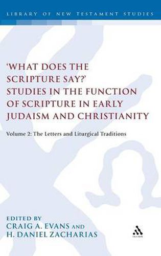 What Does the Scripture Say?' Studies in the Function of Scripture in Early Judaism and Christianity: Volume 2: The Letters and Liturgical Traditions