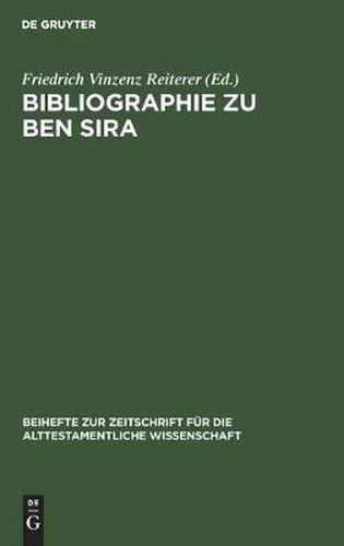 Bibliographie zu Ben Sira