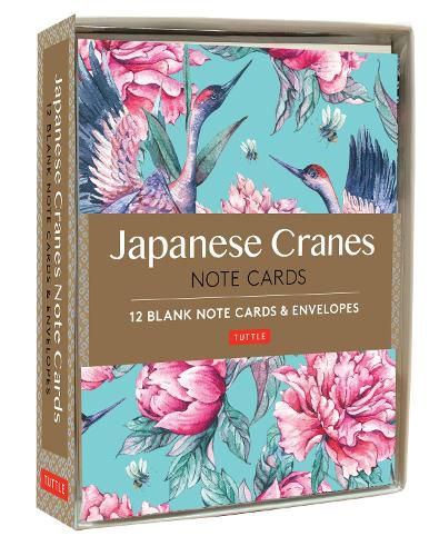 Cover image for Japanese Cranes Note Cards: 12 Blank Note Cards & Envelopes (6 x 4 inch cards in a box)