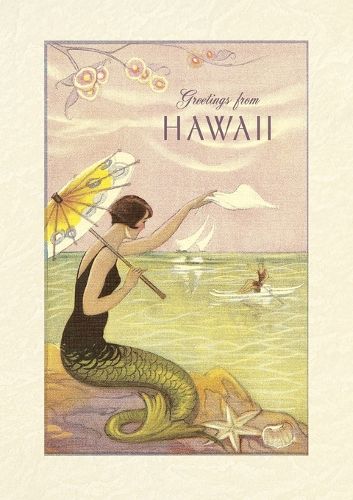 Cover image for Vintage Lined Notebook Greetings from Hawaii, Mermaid