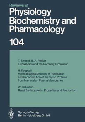 Cover image for Reviews of Physiology, Biochemistry and Pharmacology