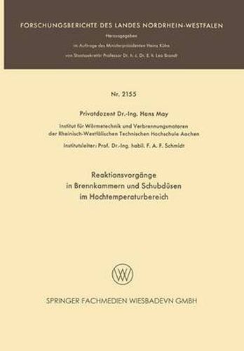 Cover image for Reaktionsvorgange in Brennkammern Und Schubdusen Im Hochtemperaturbereich