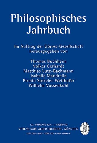 Cover image for Philosophisches Jahrbuch: 123. Jahrgang 2016 - 2. Halbband