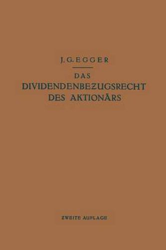 Cover image for Das Dividendenbezugsrecht Des Aktionars