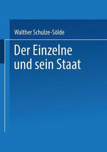 Cover image for Der Einzelne Und Sein Staat