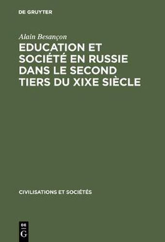 Cover image for Education et societe en Russie dans le second tiers du XIXe siecle