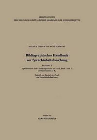 Cover image for Bibliographisches Handbuch Zur Sprachinhaltsforschung