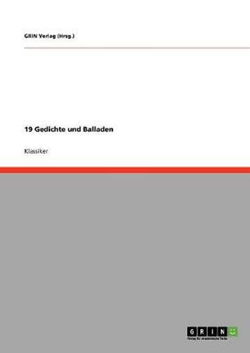 Cover image for 19 Gedichte und Balladen