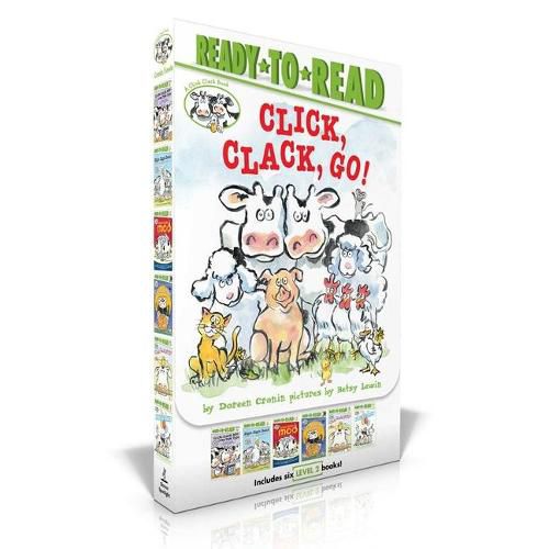 Cover image for Click, Clack, Go!: Click, Clack, Moo; Giggle, Giggle, Quack; Dooby Dooby Moo; Click, Clack, Boo!; Click, Clack, Peep!; Click, Clack, Surprise!