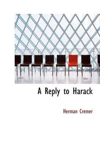 Cover image for A Reply to Harack