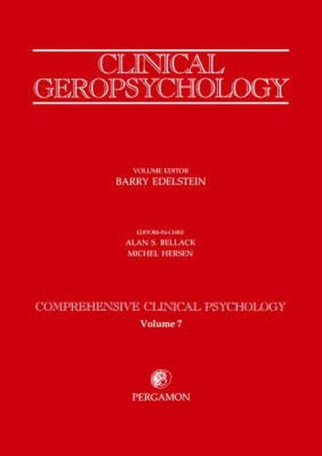 Cover image for Clinical Geropsychology: Comprehensive Clinical Psychology Volume 7