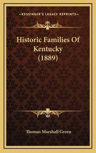 Historic Families of Kentucky (1889)