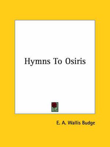 Cover image for Hymns to Osiris