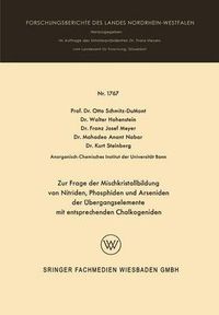 Cover image for Zur Frage Der Mischkristallbildung Von Nitriden, Phosphiden Und Arseniden Der UEbergangselemente