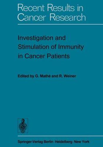 Cover image for Investigation and Stimulation of Immunity in Cancer Patients