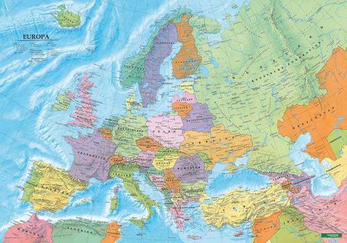 Cover image for Europe - Political Map Provided with Metal Ledges/Tube 1:6 000 000