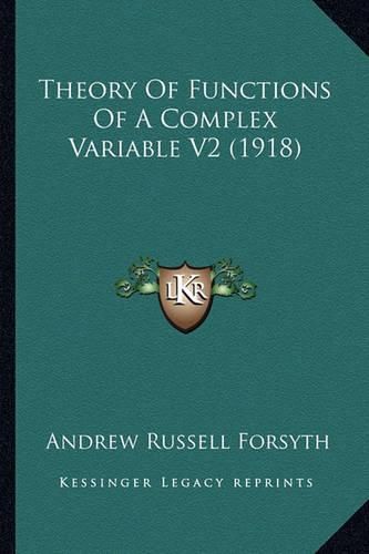 Cover image for Theory of Functions of a Complex Variable V2 (1918)