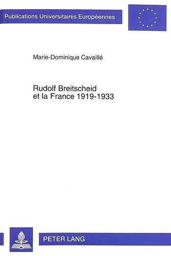 Cover image for Rudolf Breitscheid Et La France 1919-1933