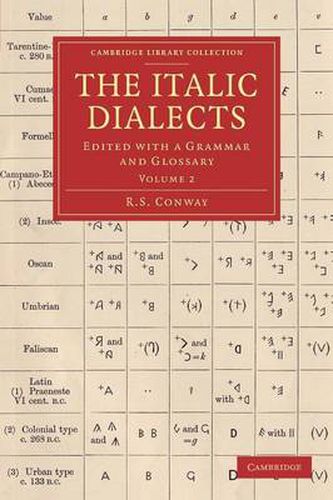 Cover image for The Italic Dialects: Edited with a Grammar and Glossary