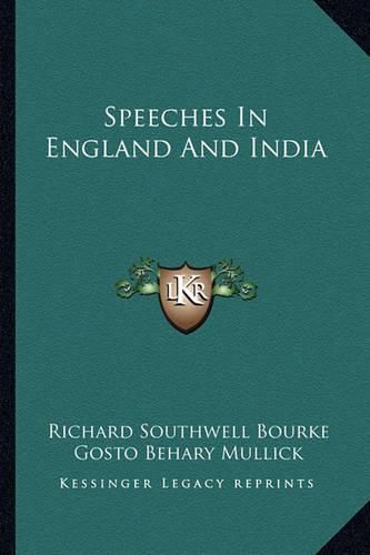 Cover image for Speeches in England and India