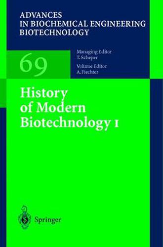 Cover image for History of Modern Biotechnology I