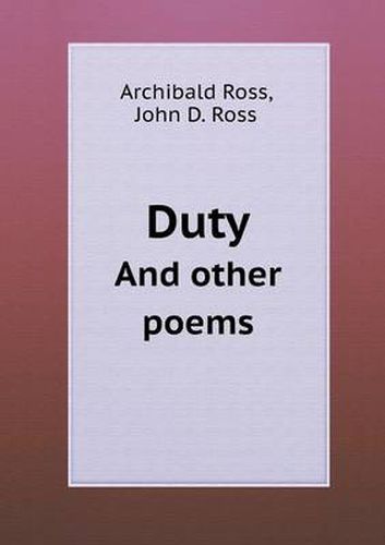 Cover image for Duty and Other Poems