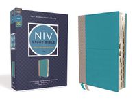 Cover image for NIV Study Bible, Fully Revised Edition, Leathersoft, Teal/Gray, Red Letter, Thumb Indexed, Comfort Print