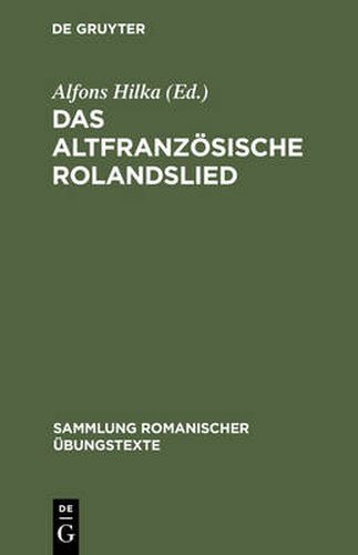 Cover image for Das altfranzoesische Rolandslied