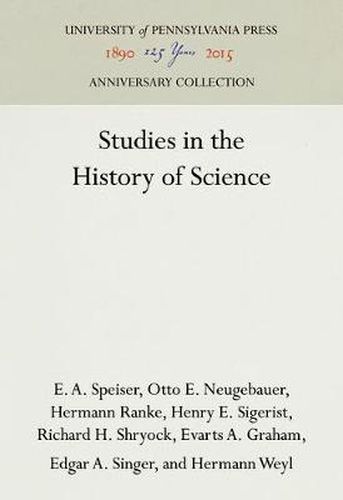 Cover image for Studies in the History of Science