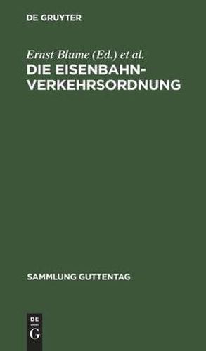 Cover image for Die Eisenbahn-Verkehrsordnung