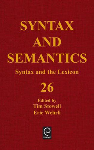 Syntax and the Lexicon